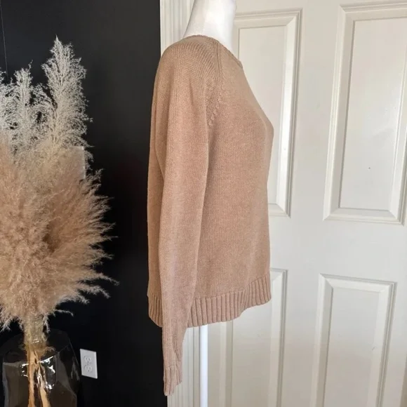 Lands’ End Women's Drifter Raglan Crew Sweater 100% Cotton Size Medium - Picture 8 of 12